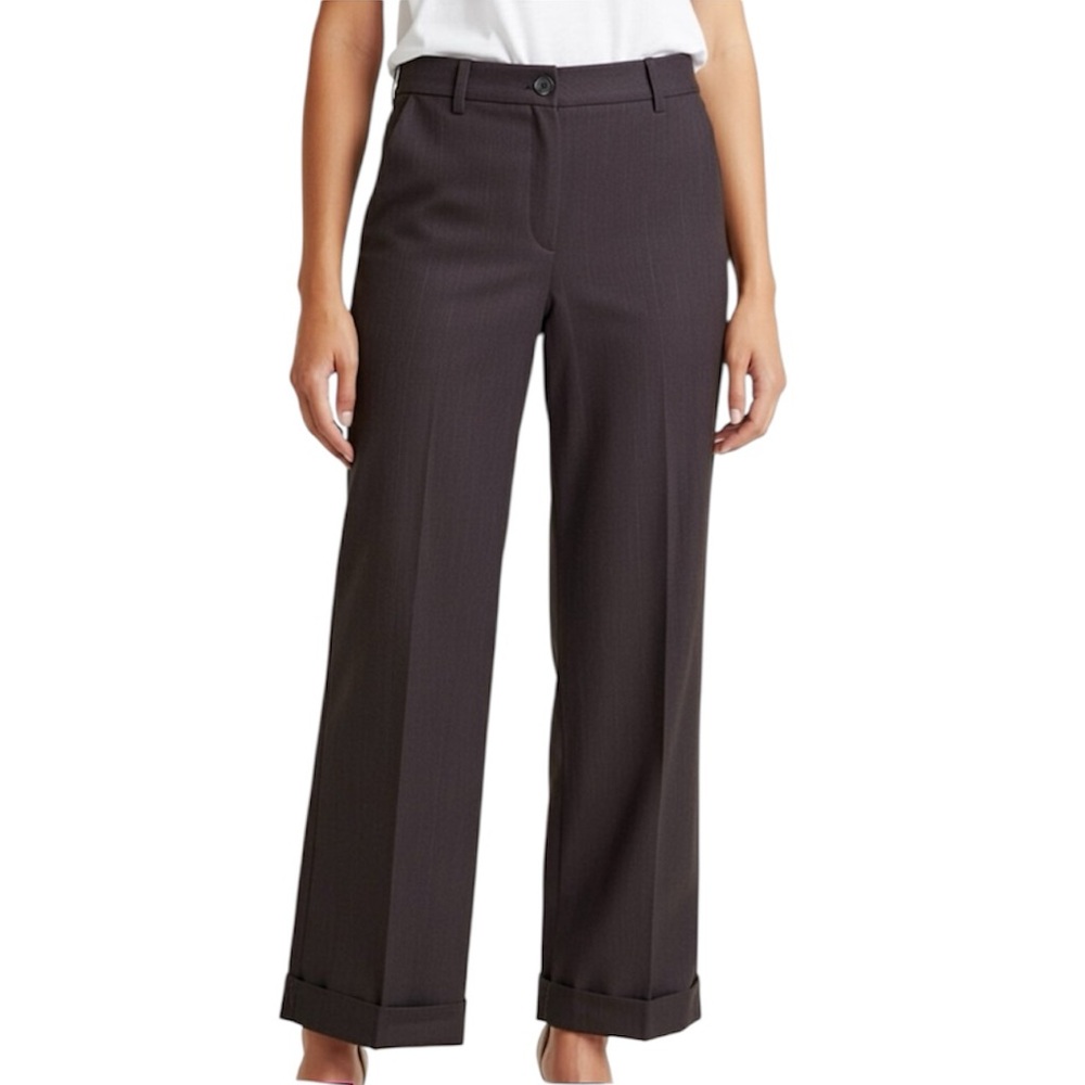 ANN TAYLOR LOFT Gray Rolled Cuff Wide Leg Pants